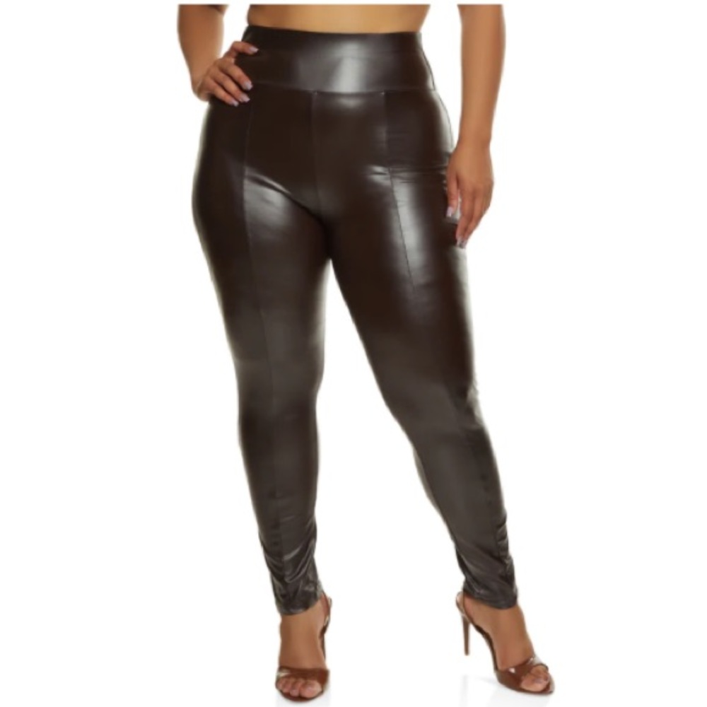 Faux Leather High Waisted Leggings